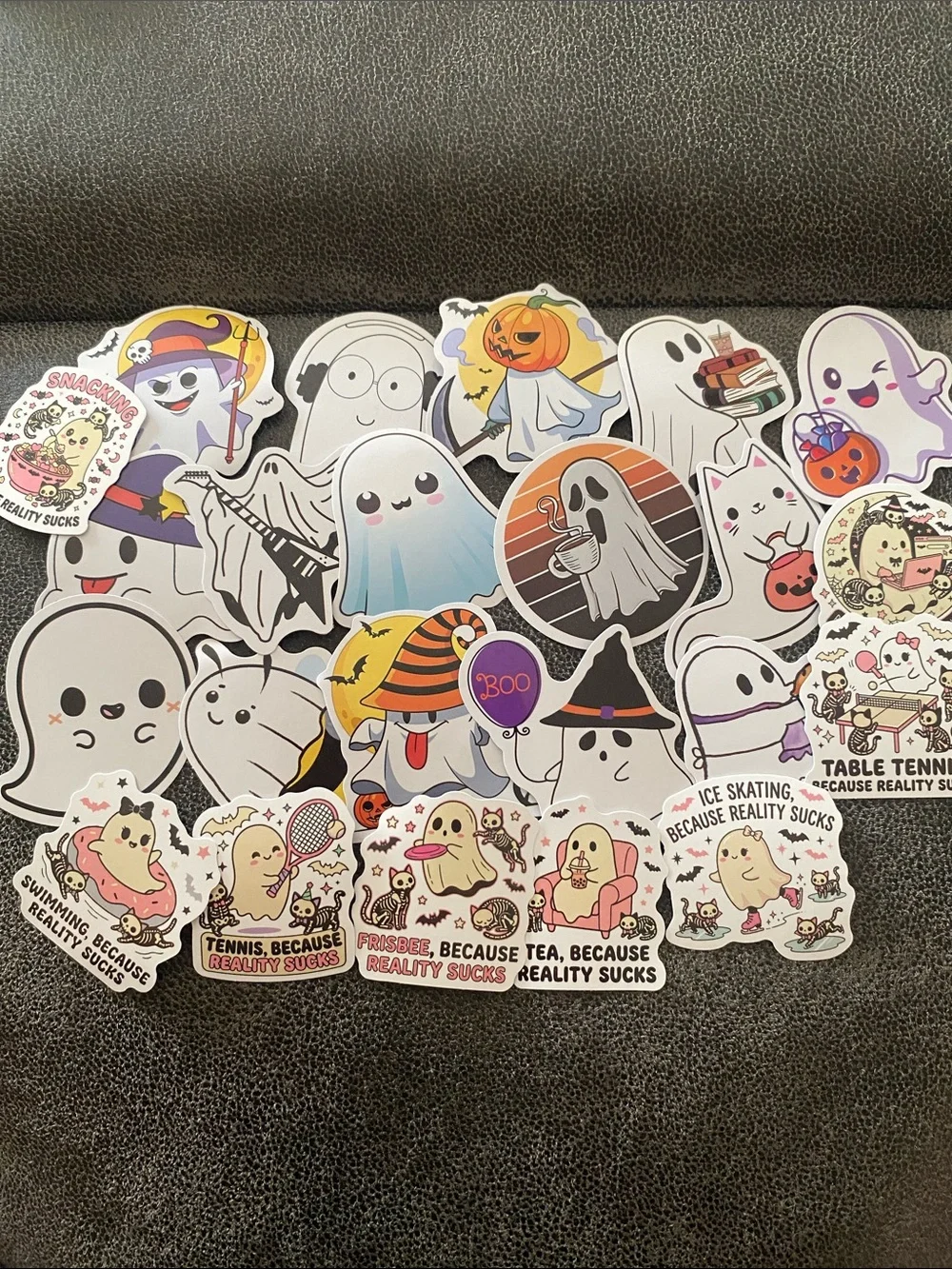 🖤 20 Halloween Ghost Sticker Bundle— White Ghosts for Party Favors